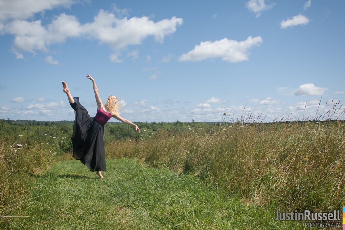 Katie doing ballet at the Bangor City Forest